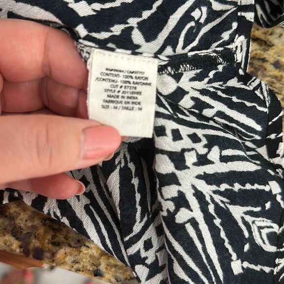 Billabong Heart Strayed Black And White Long Sleeve Mini Dress Size M - Picture 7 of 11